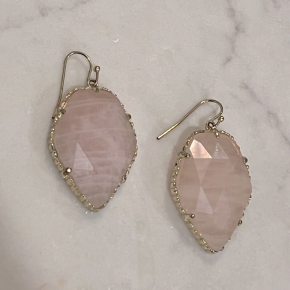 Retired Kendra Scott Corley Earrings | Pink Rose Quartz - Picture 3 of 4